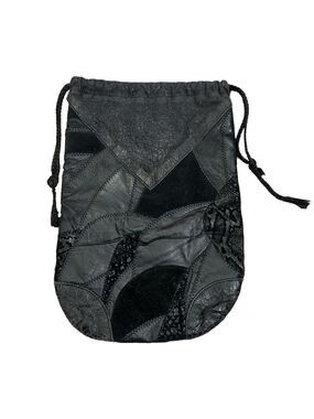 Vintage Mena Montreal black patchwork leather suede bag